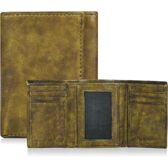 Slim Wallets for Men Wash Green